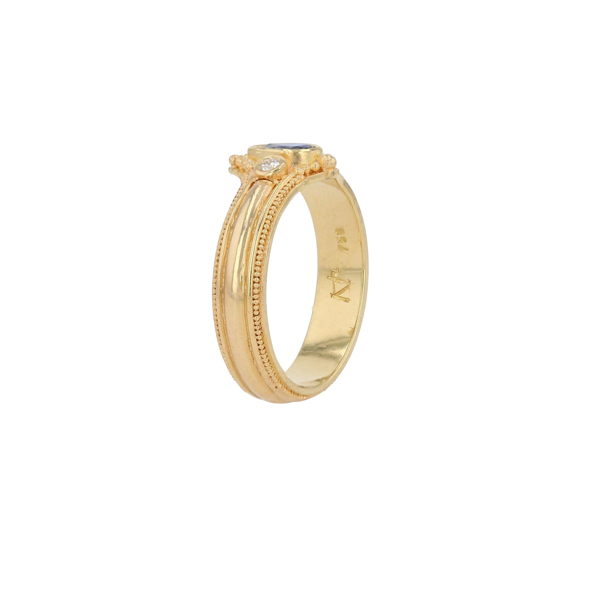 Pear cut Ceylon Sapphire with Diamond accents