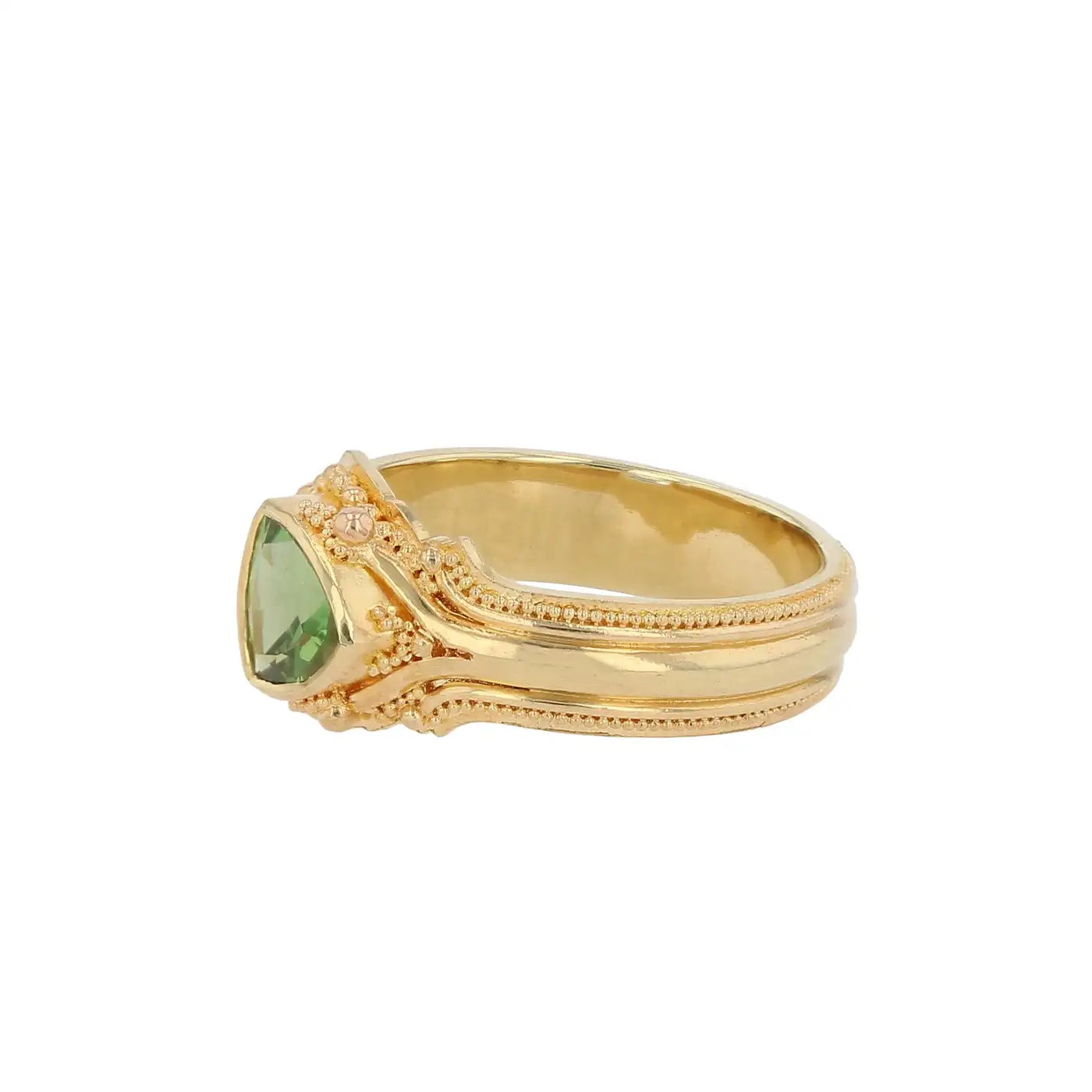 18K Gold Cocktail Ring with Seafoam Tourmaline and Blue Sapphire