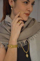 Kent Raible 18 Karat Gold Pink and Ruby Prayer Wheel Pendant with Granulation