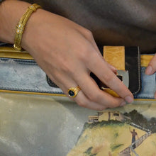 Kent Raible 18 Karat Gold Indicolite Ring with Granulation