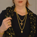 Kent Raible 18 Karat Gold Pink and Ruby Prayer Wheel Pendant with Granulation