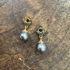 Blue Sapphire and Pearl Earrings