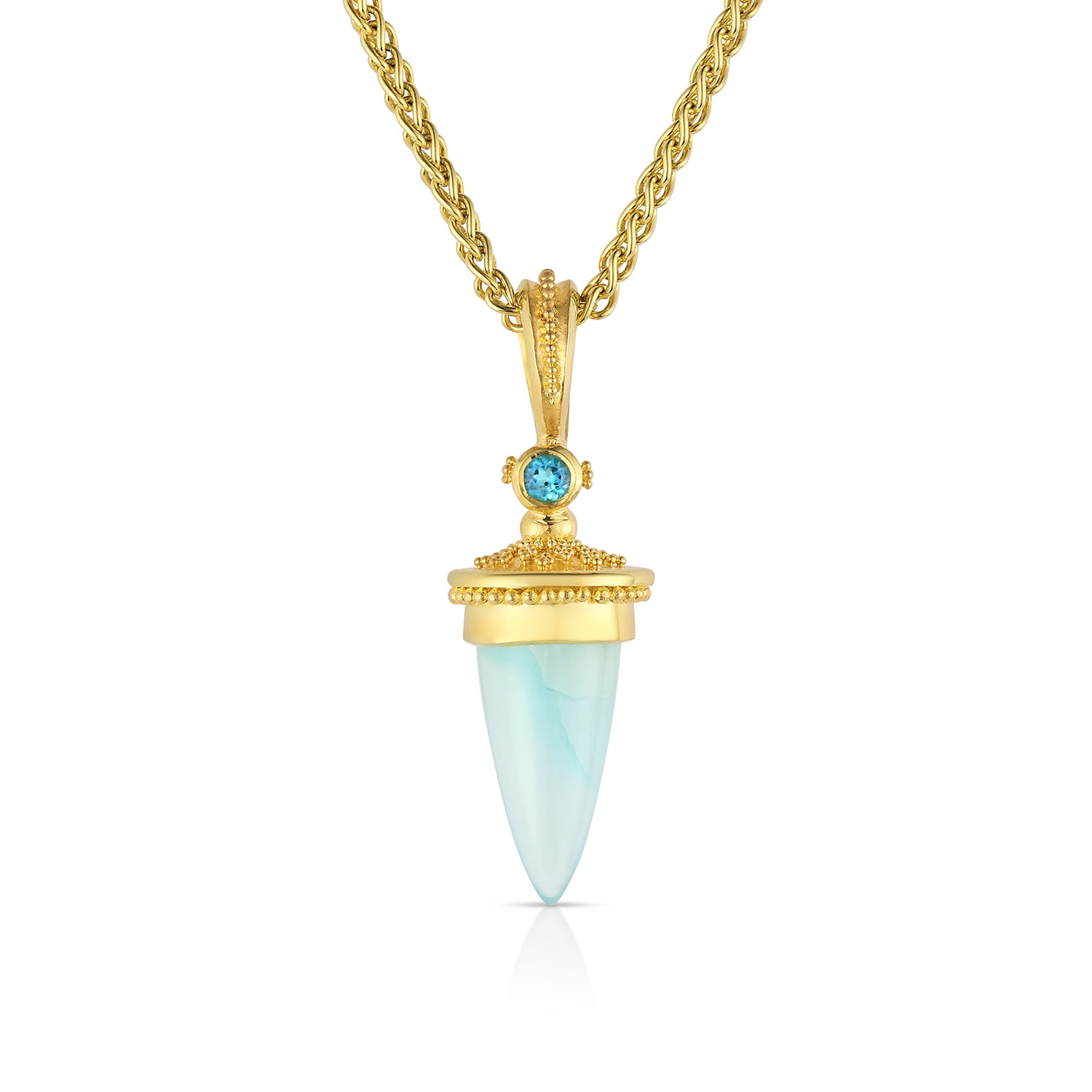 Chrysocolla bullet pendant