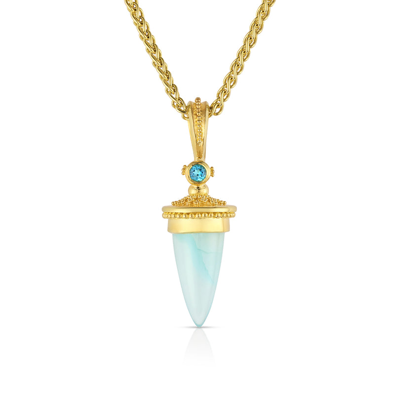 Chrysocolla bullet pendant