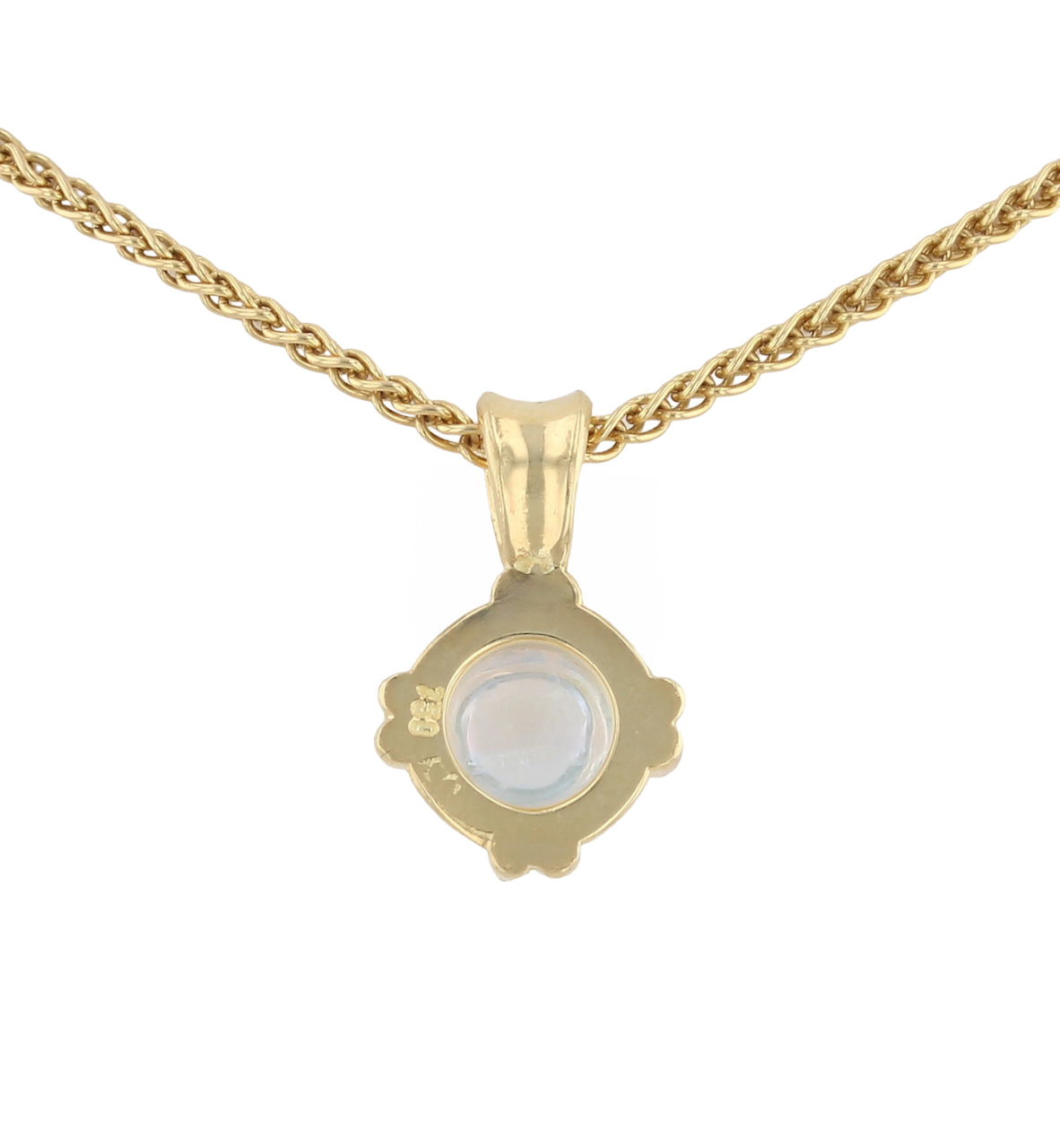 Rainbow Moonstone Round Pendant