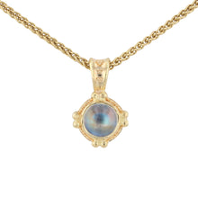 Rainbow Moonstone Round Pendant