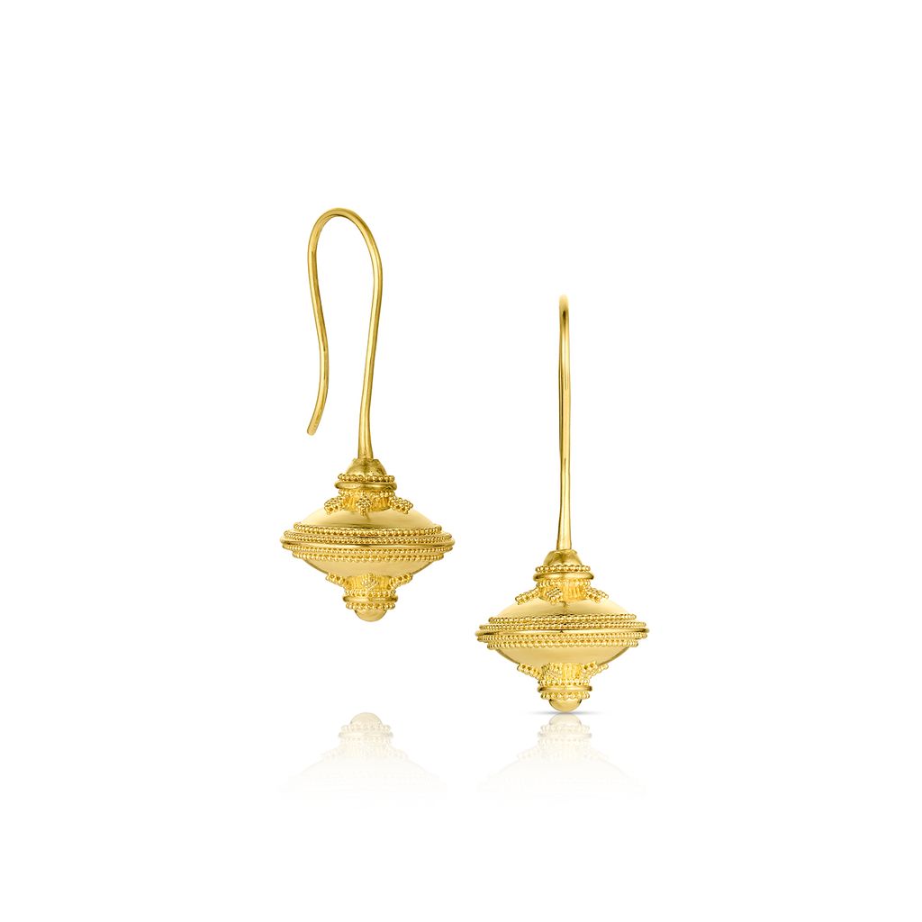 All Gold Flying Saucer Earrings