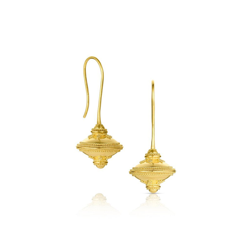 All Gold Flying Saucer Earrings