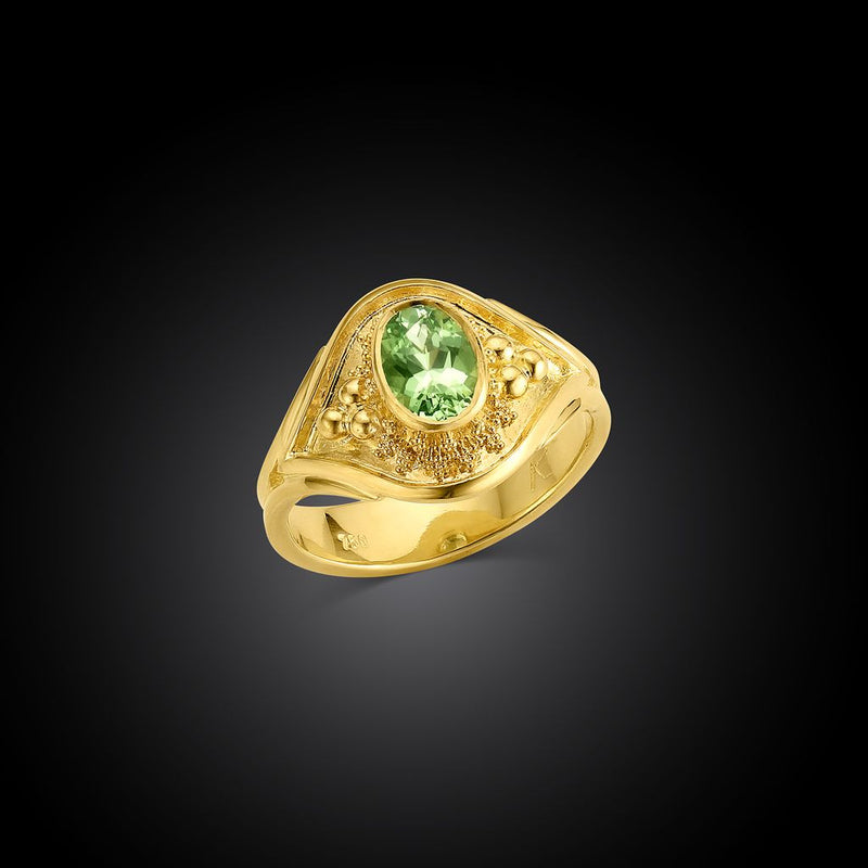Bright Green Grossular Garnet Ring