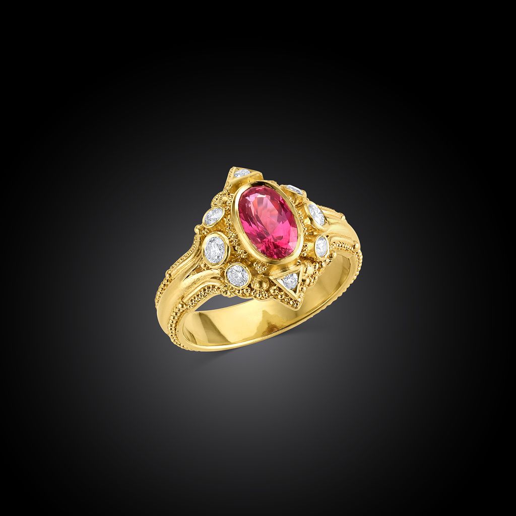 Hot Pink Magenta Sapphire Ring