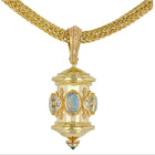 Opal and Diamond Prayer Wheel Pendant