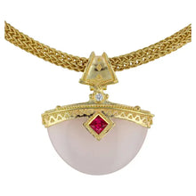 Ruby, Rose Quartz and Diamond Pendant Enhancer