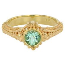 Solitare Ring with Seafoam Tourmaline