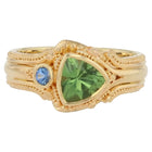 18K Gold Cocktail Ring with Seafoam Tourmaline and Blue Sapphire