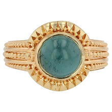 Kent Raible 18 Karat Gold Indicolite Ring with Granulation