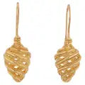 Kent Raible 18 Karat Gold Spiral Cone Earrings with Granulation Detail