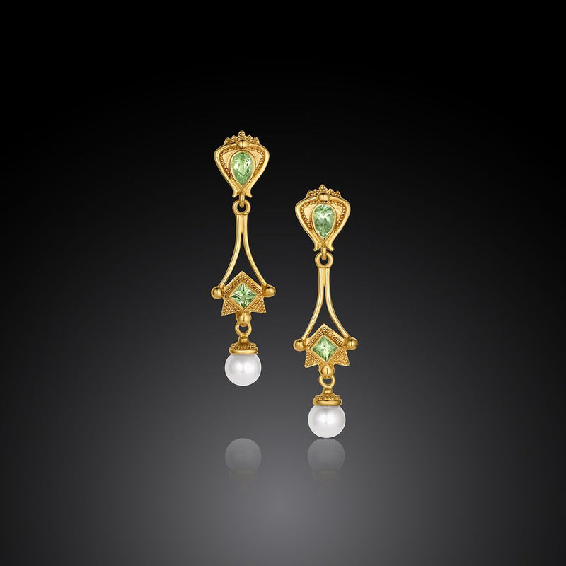 Green Grossular Garnets Earrings
