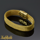 Wide Woven Chain Bracelet with Tanzanite