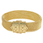 Wide Woven Chain Bracelet with Tanzanite