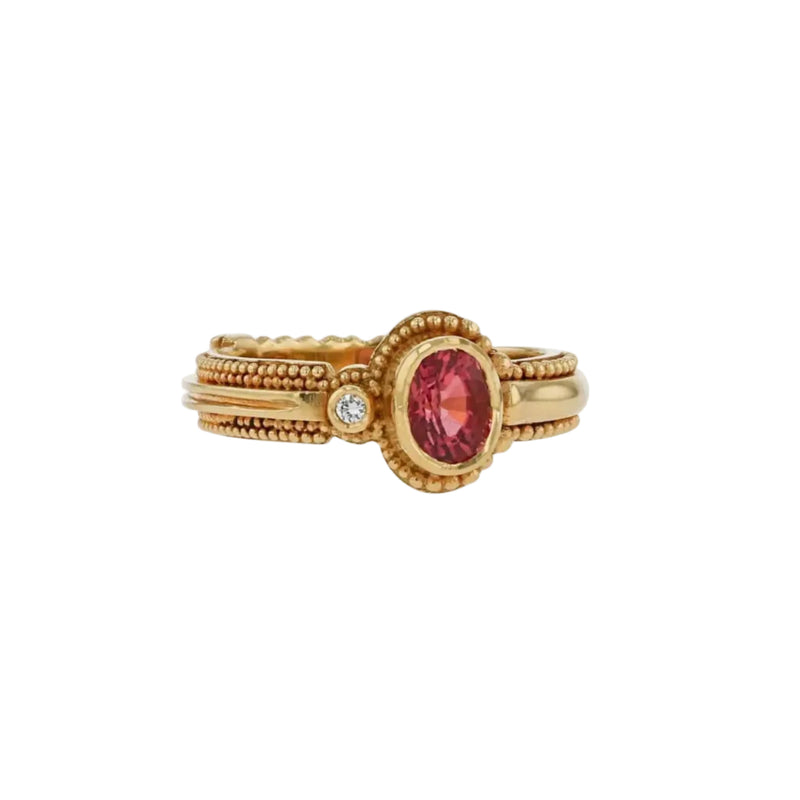 Pink Tourmaline and Diamond Ring