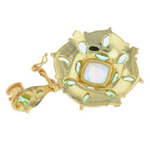 Rainbow Moonstone Mandala Pendant