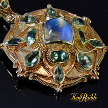 Rainbow Moonstone Mandala Pendant