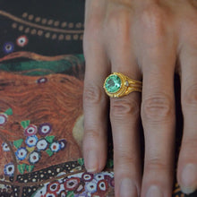 Seafoam Tourmaline, Diamond Cocktail ring