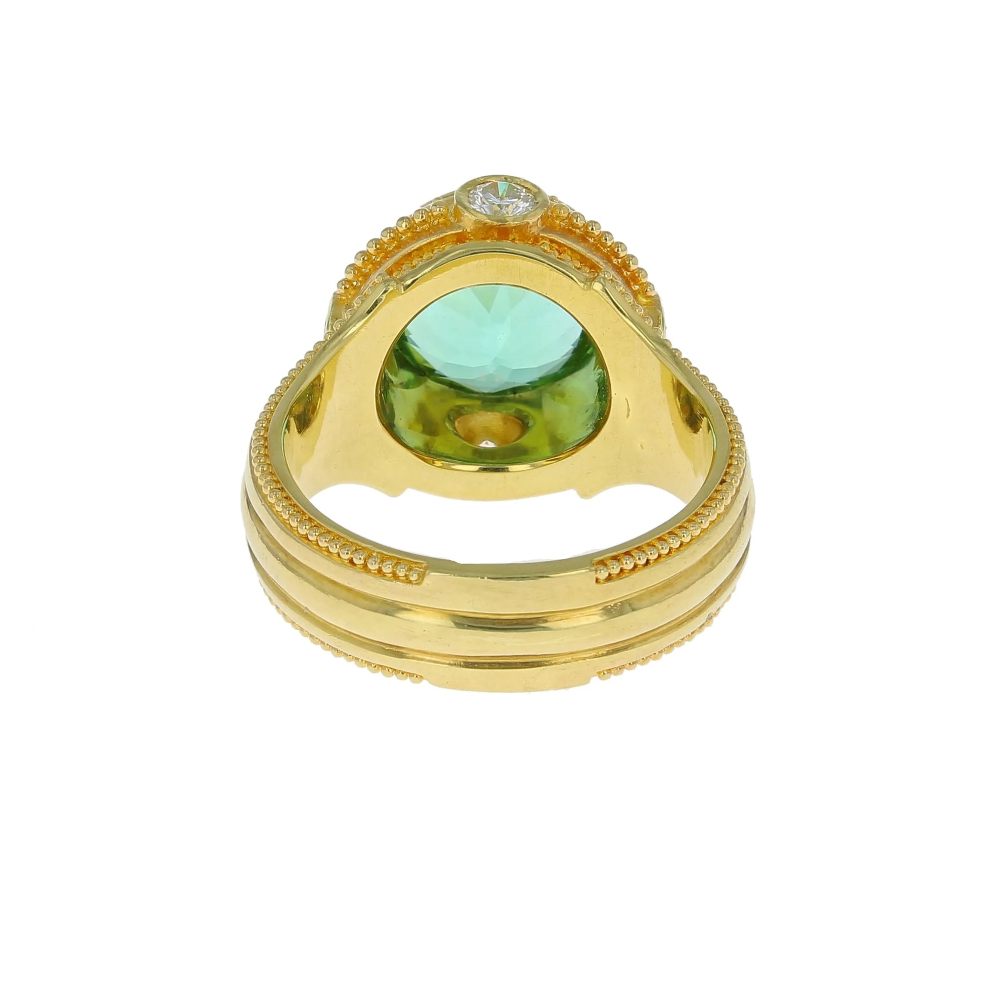 Seafoam Tourmaline, Diamond Cocktail ring