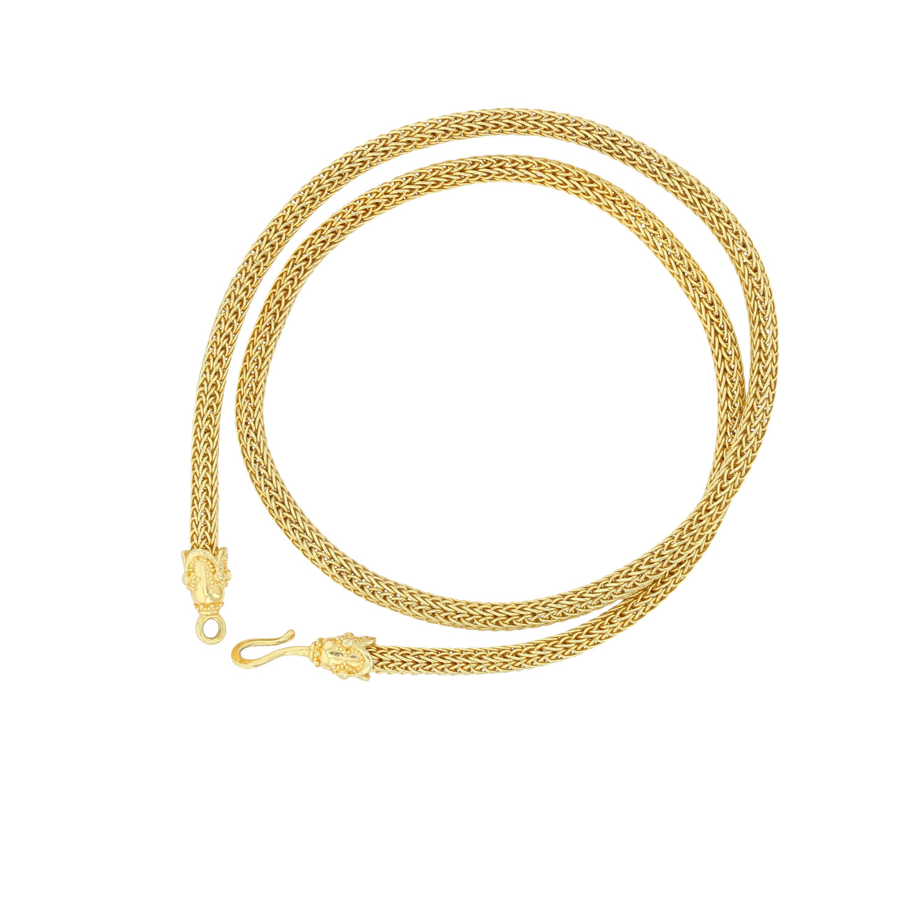 Hand Woven Chain, Shepherd's Hook Clasp
