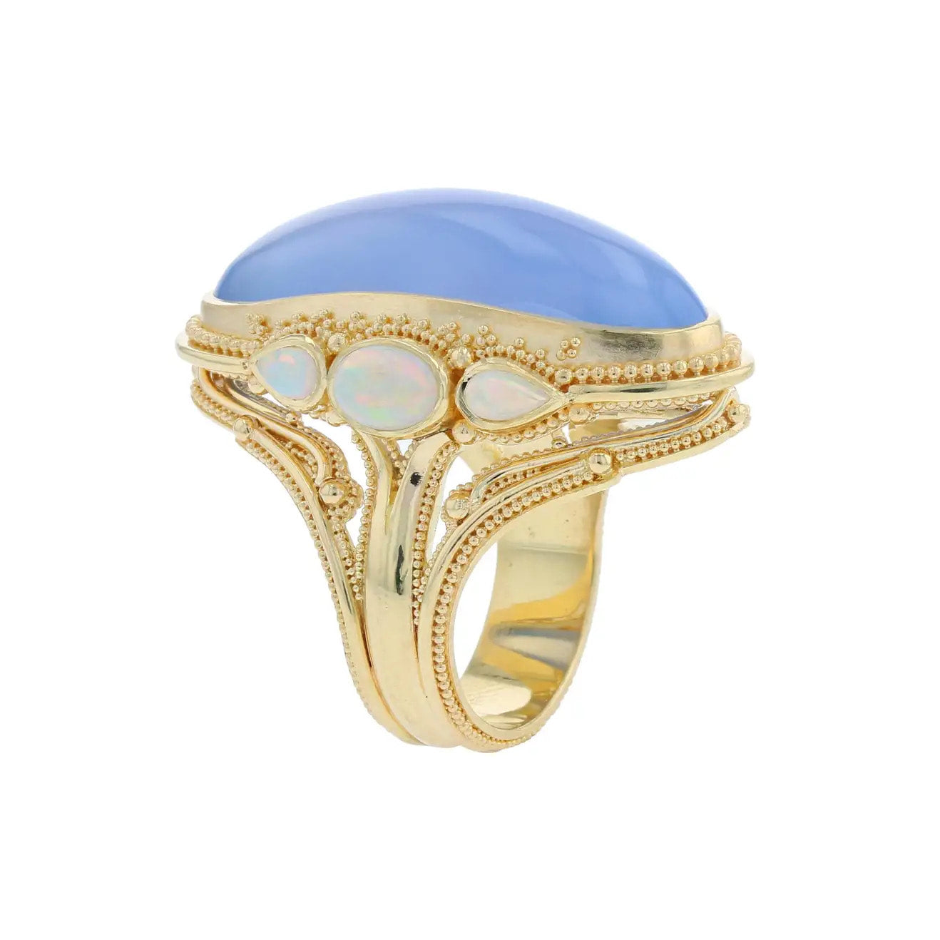 Chalcedony and Opal Cocktail Ring
