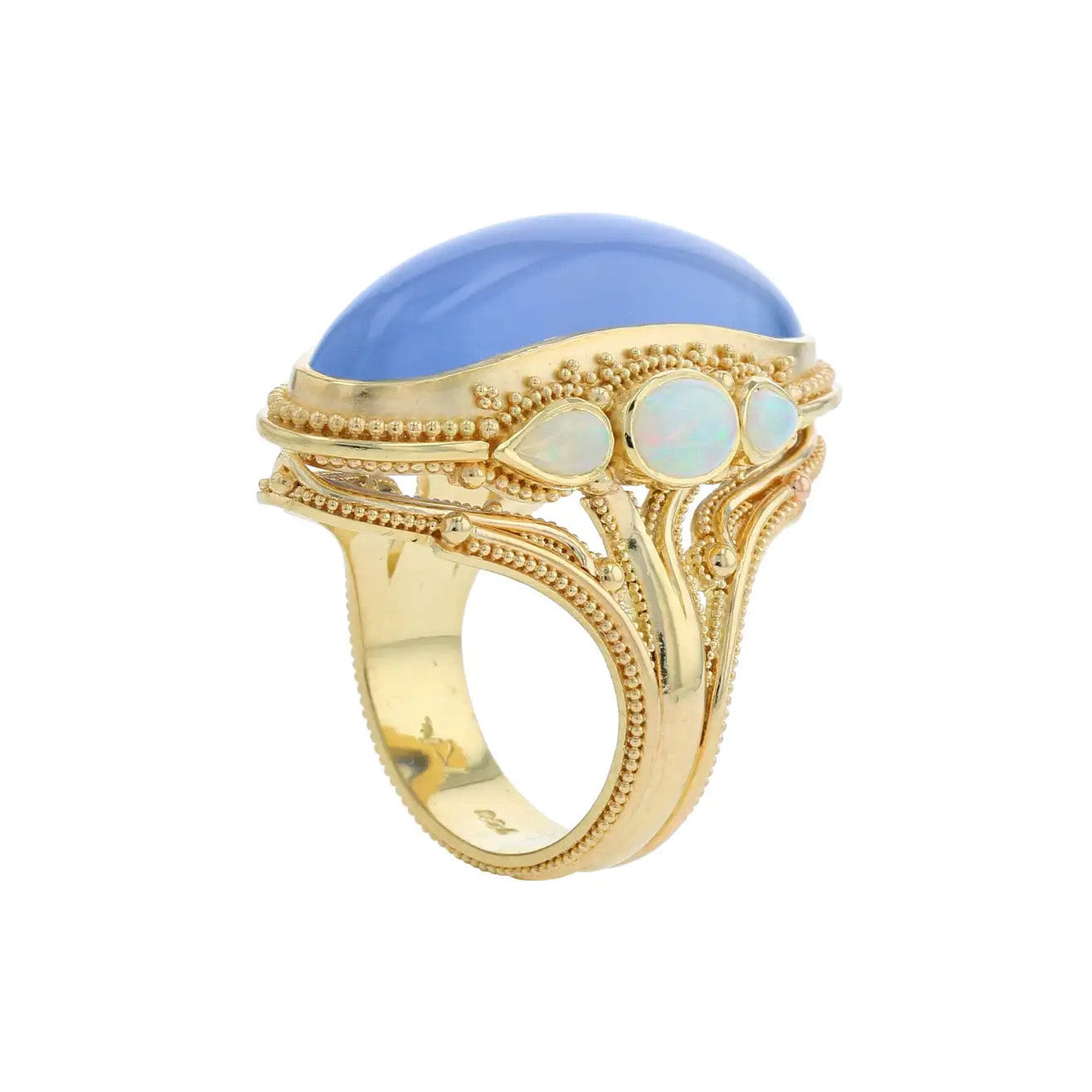 Chalcedony and Opal Cocktail Ring
