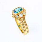 Indicolite Tourmaline, Diamond Cocktail Ring