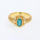 Indicolite Tourmaline, Diamond Cocktail Ring