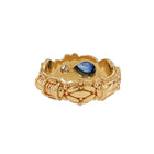Spontaneity Ring, Blues Sapphire and Intricate Detail