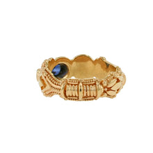Spontaneity Ring, Blues Sapphire and Intricate Detail