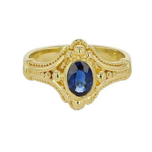 Solitaire Ring with .48 carat Blue Oval Sapphire