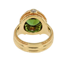 Green Tourmaline and Diamond Cocktail Ring
