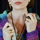 Green Tourmaline and Diamond Cocktail Ring