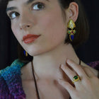 Green Tourmaline and Diamond Cocktail Ring