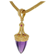 Amethyst and Spinel Pendulum Drop Pendant