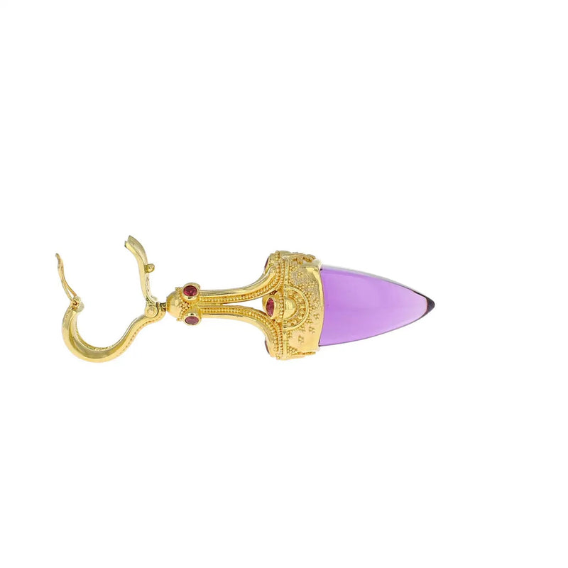 Amethyst and Spinel Pendulum Drop Pendant