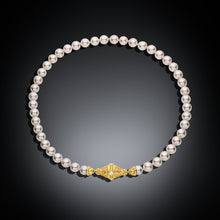 Akoya Pearl Necklace with Diamond clasp