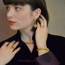 Ruby and Mandarin Garnet Cocktail Ring