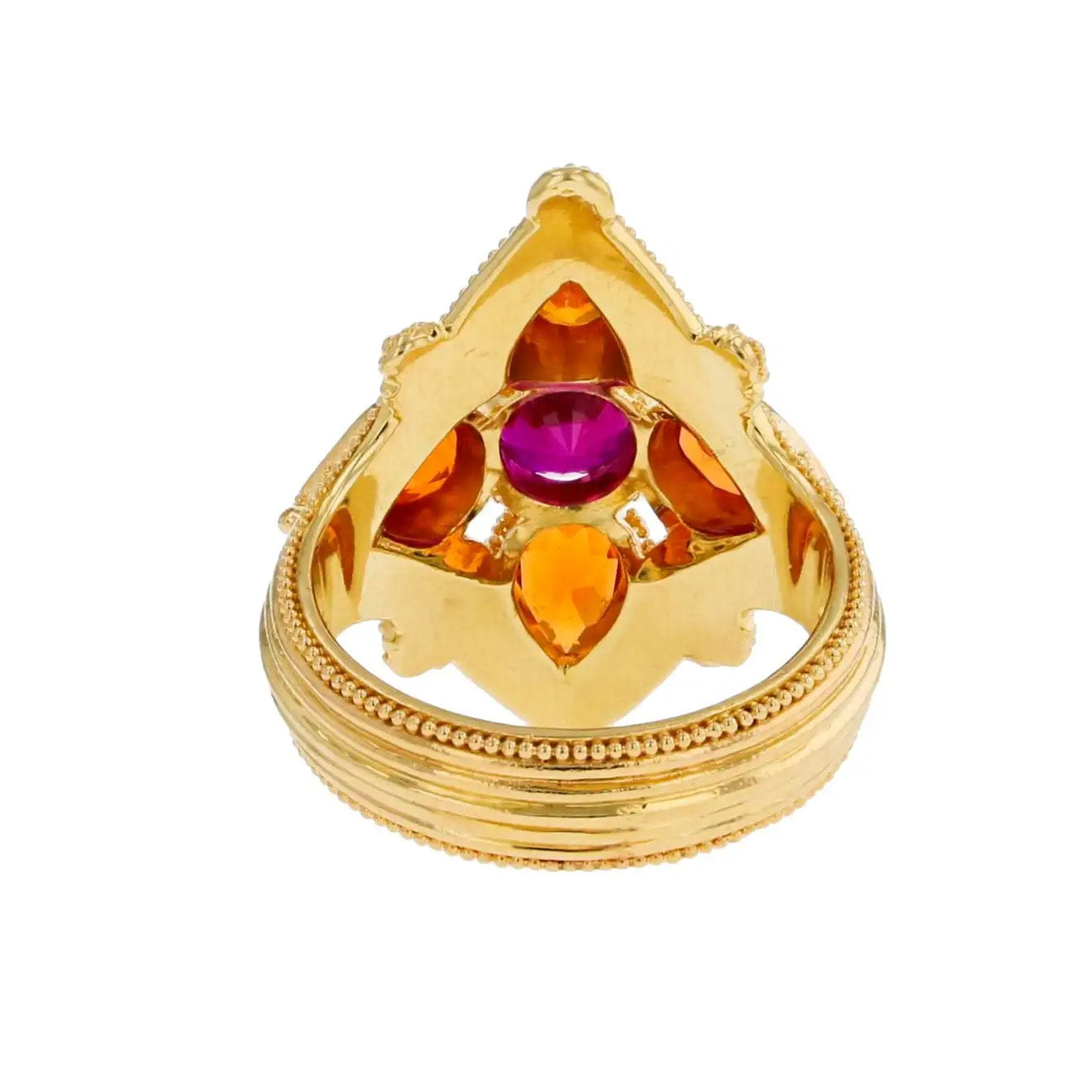 Ruby and Mandarin Garnet Cocktail Ring