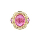Rubellite Tourmaline, Diamond, Sapphire Cocktail Ring
