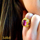 Rubellite Tourmaline, Diamond, Sapphire Cocktail Ring