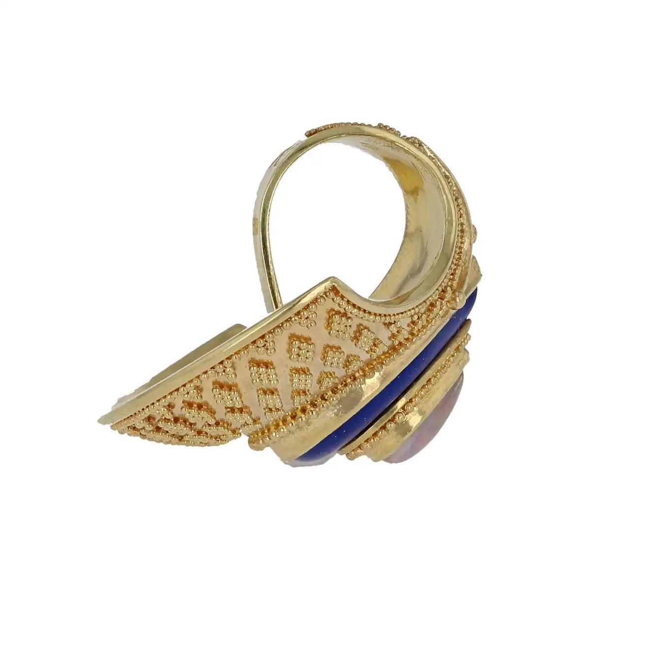 Shell Pendant with Lapis and Opal