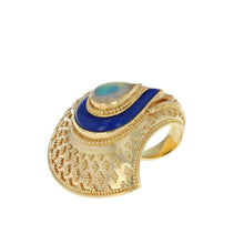 Shell Pendant with Lapis and Opal