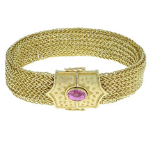 Pink Sapphire Woven Chain Bracelet
