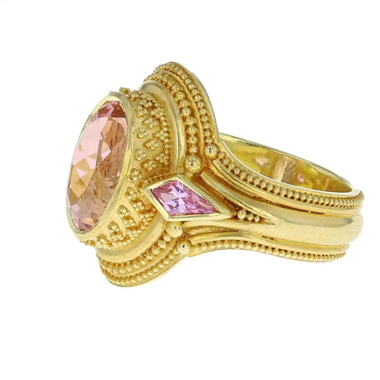 Pink Sapphire and Tourmaline Ring